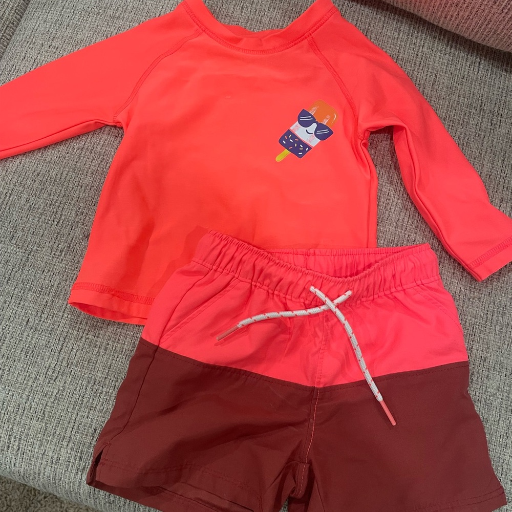 Kids Swim Set - Red and Brown